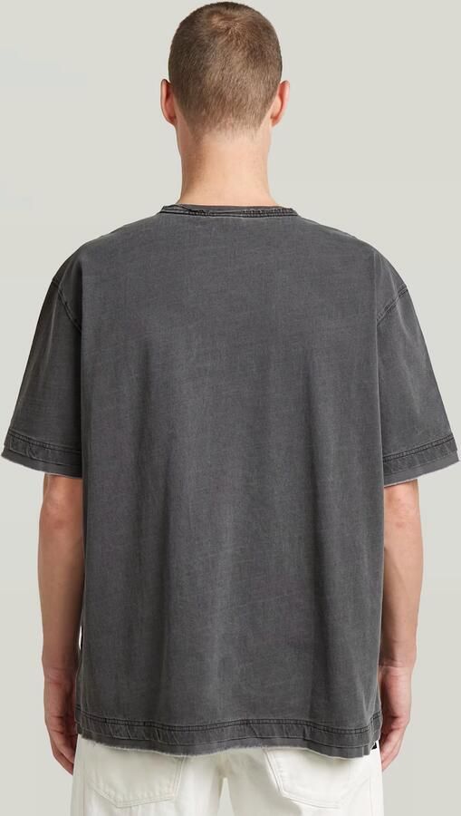 G-Star RAW Washed Distressed Relaxed T-Shirt Zwart Heren