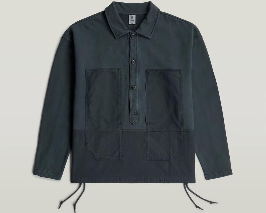 G-Star RAW Washed Fabric Mix Loose Sweater Donkerblauw Heren - Foto 4