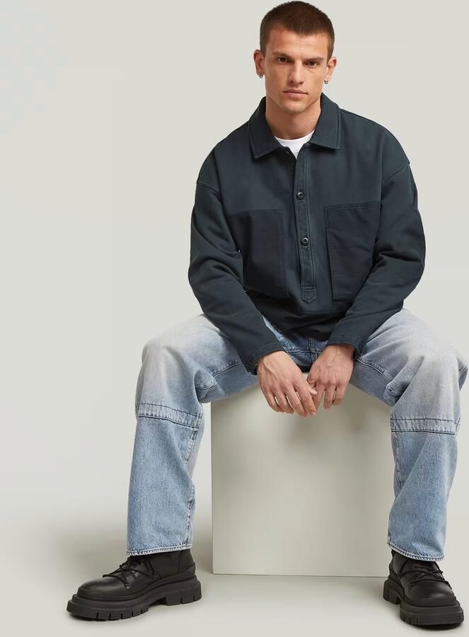 G-Star RAW Washed Fabric Mix Loose Sweater Donkerblauw Heren - Foto 5