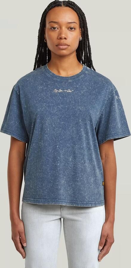 G-Star RAW Washed G-Script T-shirt Midden blauw Dames - Foto 7