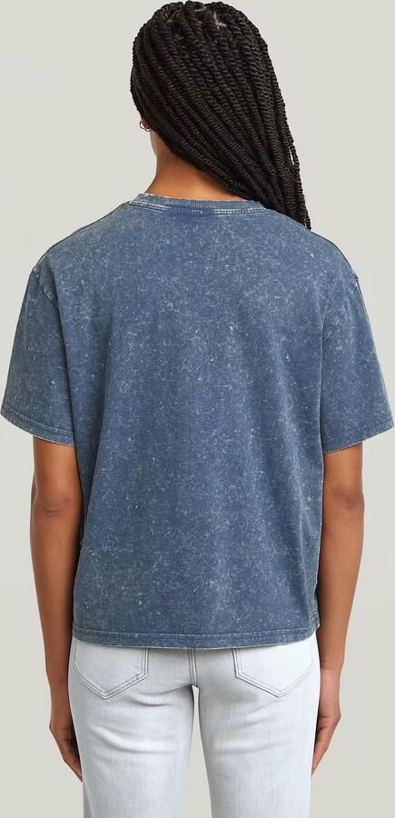 G-Star RAW Washed G-Script T-shirt Midden blauw Dames - Foto 4