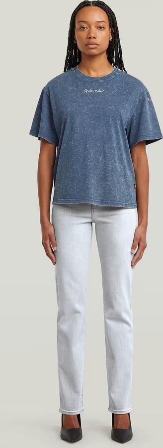 G-Star RAW Washed G-Script T-shirt Midden blauw Dames - Foto 5