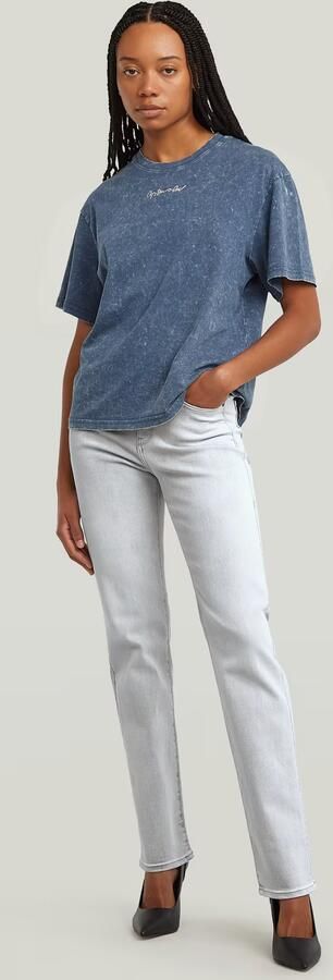 G-Star RAW Washed G-Script T-shirt Midden blauw Dames - Foto 6