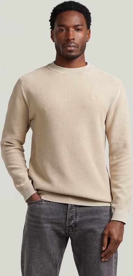 G-Star RAW Washed Gebreide Trui Beige Heren