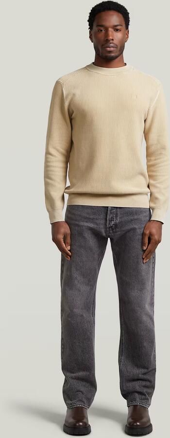 G-Star RAW Washed Gebreide Trui Beige Heren - Foto 7