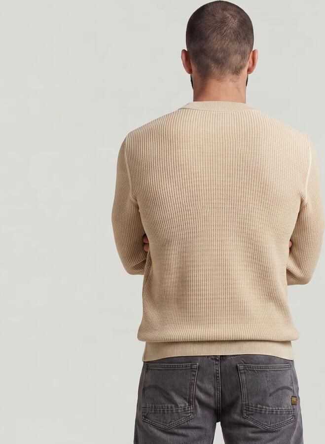G-Star RAW Washed Gebreide Trui Beige Heren - Foto 4