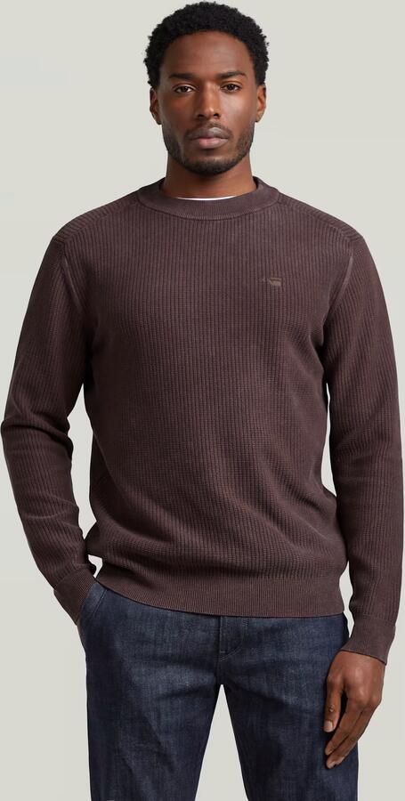 G-Star RAW Washed Gebreide Trui Bruin Heren