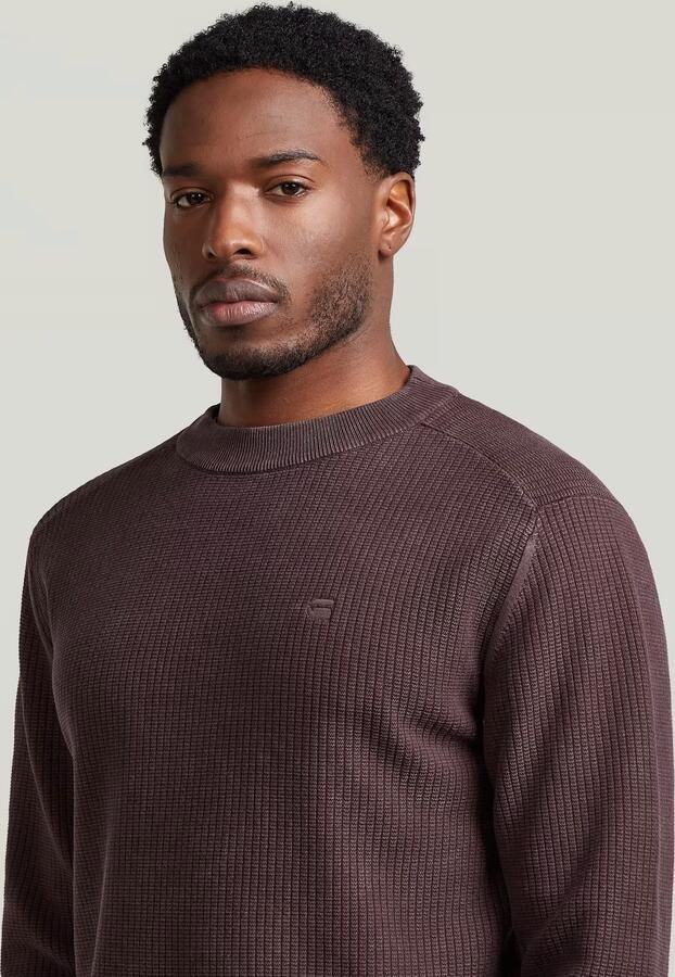 G-Star RAW Washed Gebreide Trui Bruin Heren - Foto 4