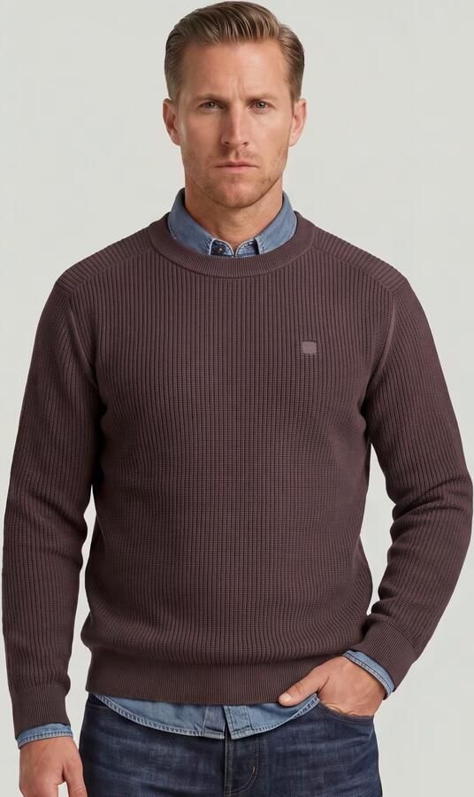 G-Star RAW Washed Gebreide Trui Bruin Heren - Foto 5
