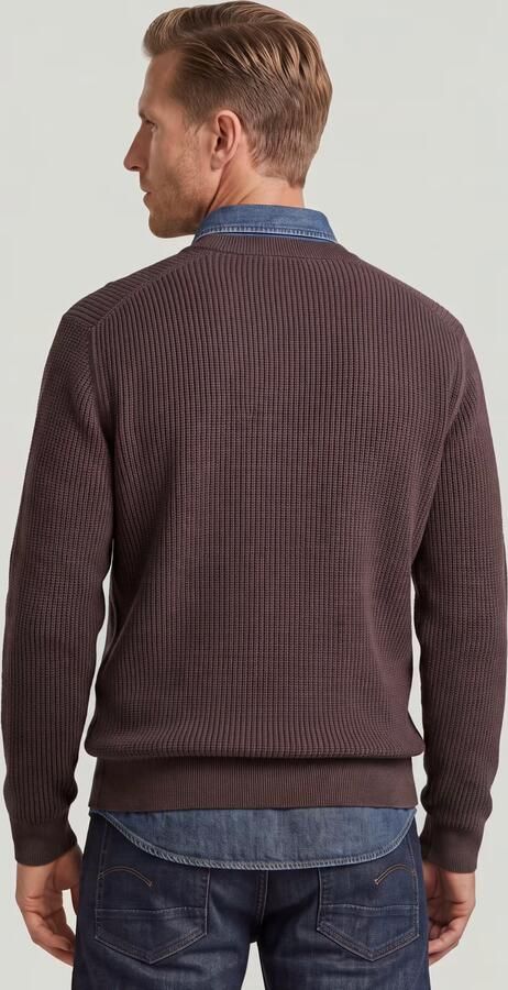 G-Star RAW Washed Gebreide Trui Bruin Heren - Foto 6
