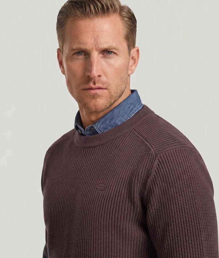 G-Star RAW Washed Gebreide Trui Bruin Heren - Foto 3