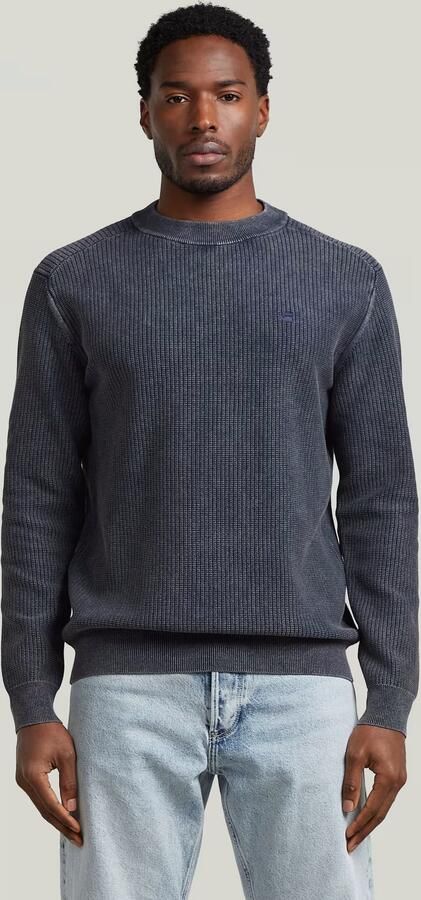 G-Star RAW Washed Gebreide Trui Donkerblauw Heren