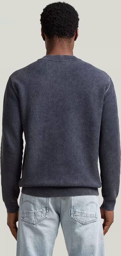 G-Star RAW Washed Gebreide Trui Donkerblauw Heren - Foto 5