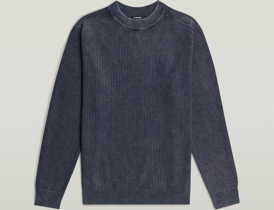 G-Star RAW Washed Gebreide Trui Donkerblauw Heren - Foto 3