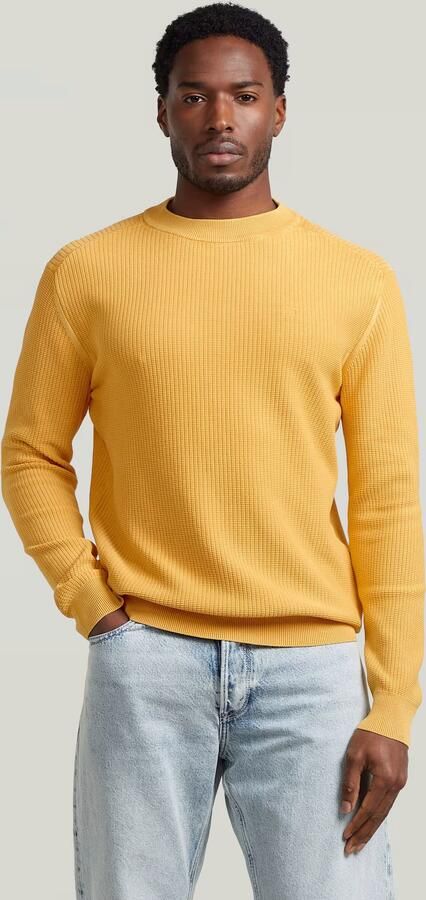 G-Star RAW Washed Gebreide Trui Geel Heren