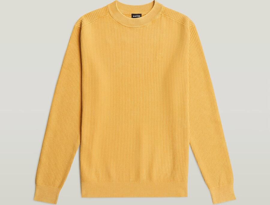 G-Star RAW Washed Gebreide Trui Geel Heren - Foto 3