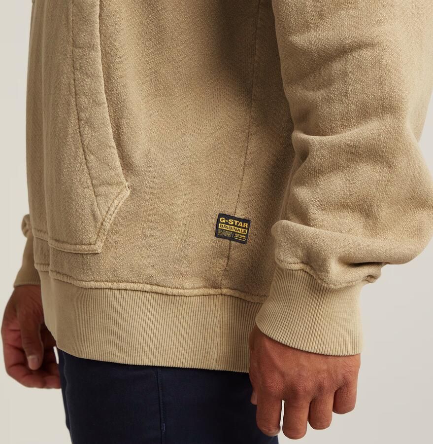 G-Star RAW Washed Half Zip Relaxed Sweater Beige Heren - Foto 5