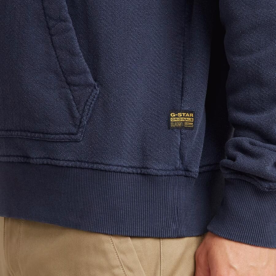 G-Star RAW Washed Half Zip Relaxed Sweater Donkerblauw Heren