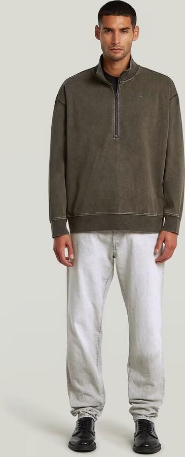 G-Star RAW Washed HB Relaxed Half Zip Sweater Grijs Heren - Foto 5