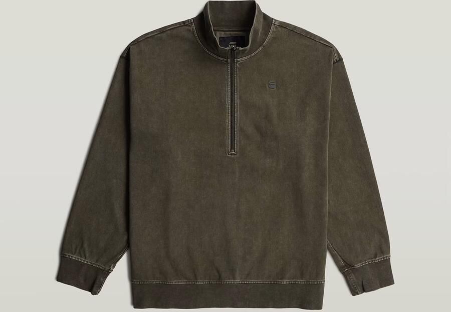 G-Star RAW Washed HB Relaxed Half Zip Sweater Grijs Heren - Foto 4