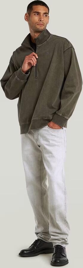 G-Star RAW Washed HB Relaxed Half Zip Sweater Grijs Heren - Foto 6