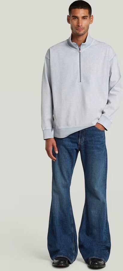 G-Star RAW Washed HB Relaxed Half Zip Sweater Lichtblauw Heren - Foto 7