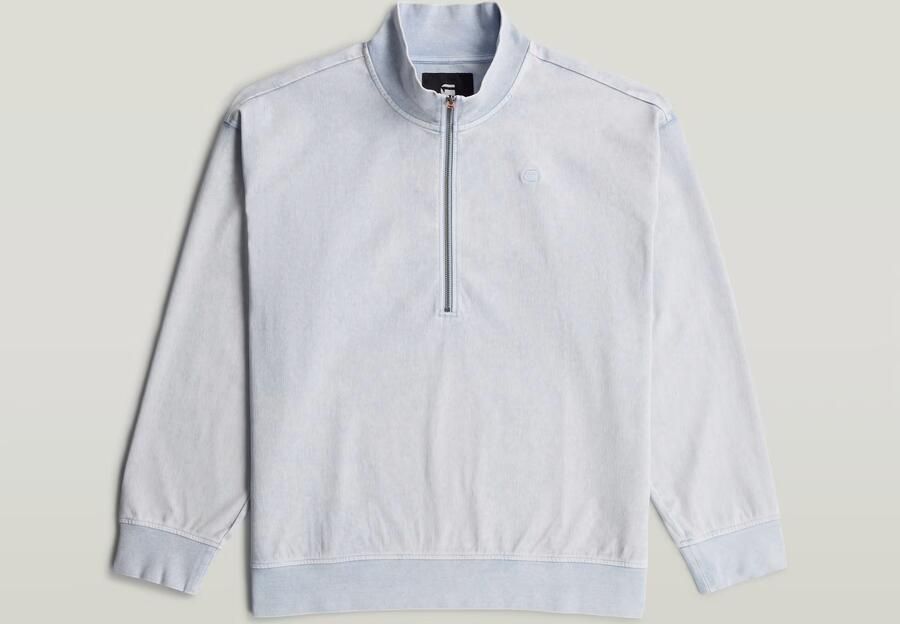 G-Star RAW Washed HB Relaxed Half Zip Sweater Lichtblauw Heren - Foto 4