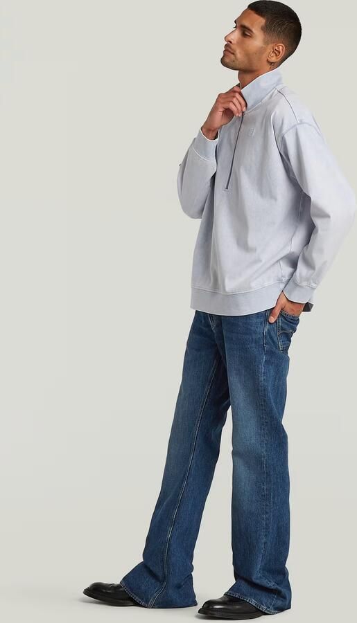 G-Star RAW Washed HB Relaxed Half Zip Sweater Lichtblauw Heren - Foto 5