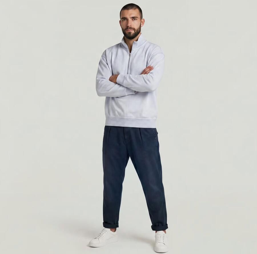 G-Star RAW Washed HB Relaxed Half Zip Sweater Lichtblauw Heren - Foto 3