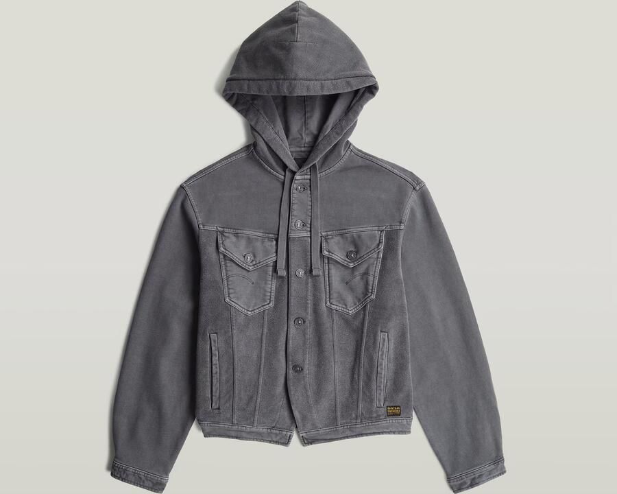 G-Star RAW Washed Hoodie Sweaterjack Grijs Dames - Foto 4