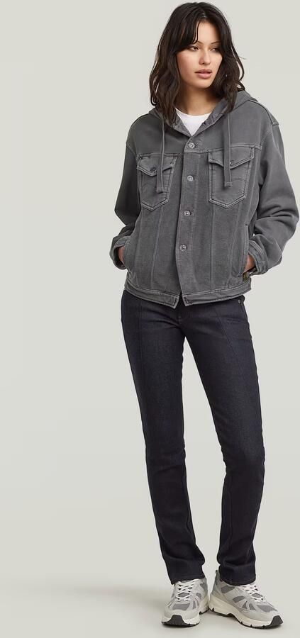 G-Star RAW Washed Hoodie Sweaterjack Grijs Dames - Foto 6
