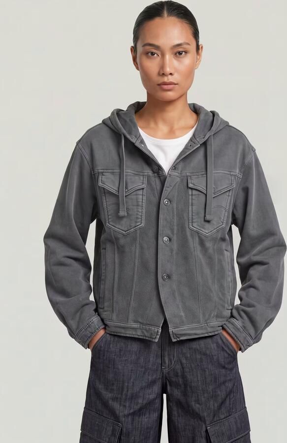 G-Star RAW Washed Hoodie Sweaterjack Grijs Dames - Foto 5