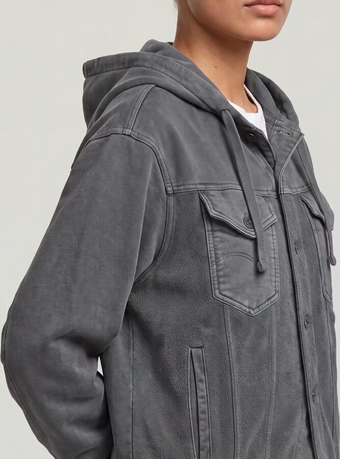 G-Star RAW Washed Hoodie Sweaterjack Grijs Dames - Foto 4