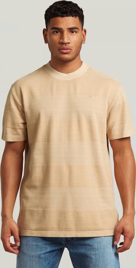 G-Star RAW Washed Jacquard T-Shirt Beige Heren