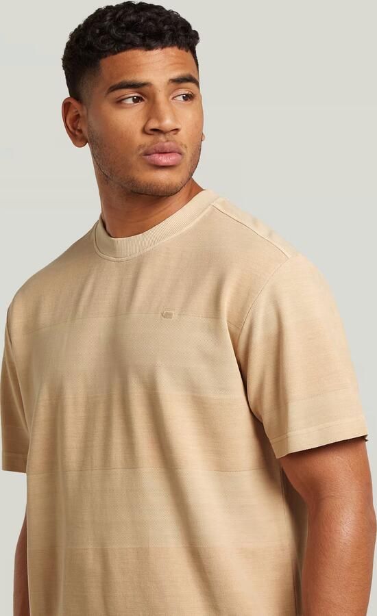 G-Star RAW Washed Jacquard T-Shirt Beige Heren - Foto 4
