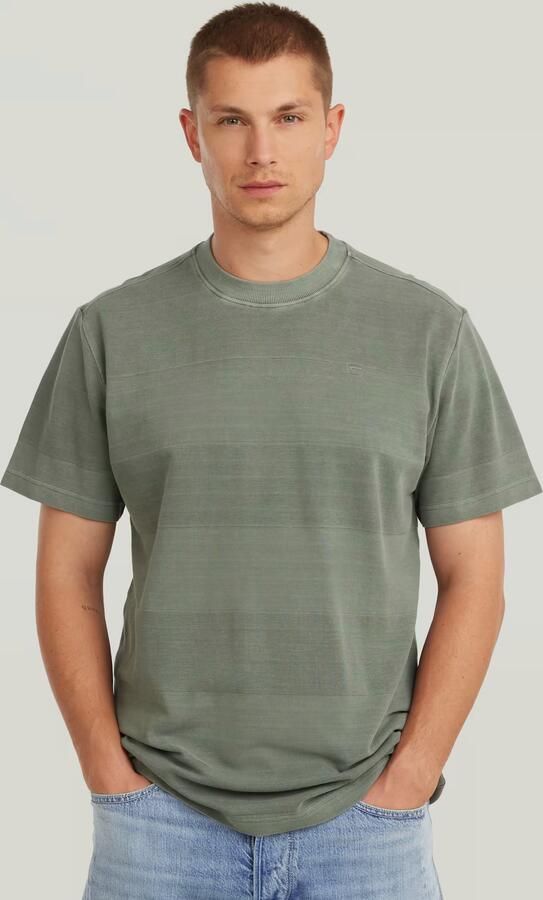 G-Star RAW Washed Jacquard T-Shirt Groen Heren