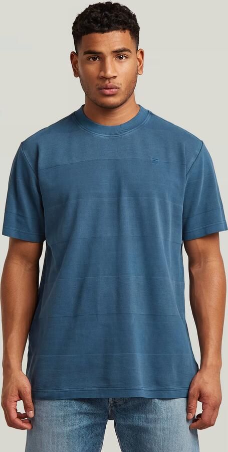 G-Star RAW Washed Jacquard T-Shirt Midden blauw Heren