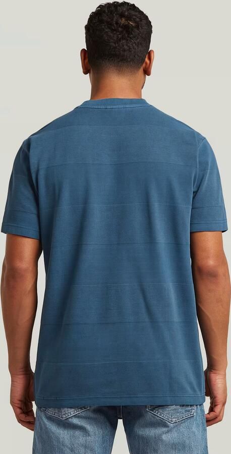 G-Star RAW Washed Jacquard T-Shirt Midden blauw Heren - Foto 6