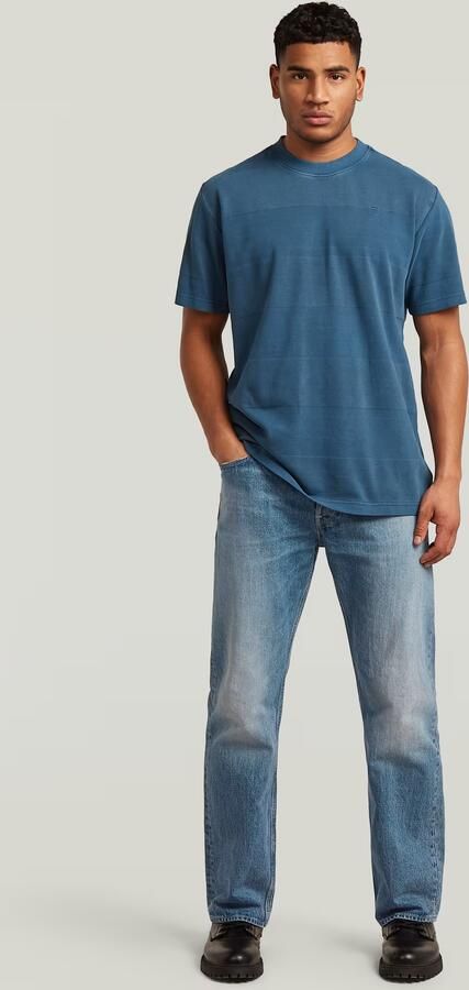 G-Star RAW Washed Jacquard T-Shirt Midden blauw Heren - Foto 7
