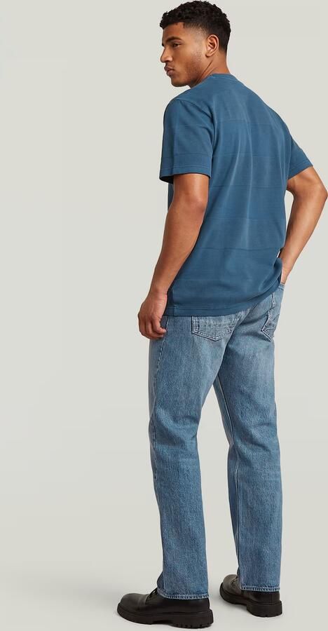 G-Star RAW Washed Jacquard T-Shirt Midden blauw Heren - Foto 5