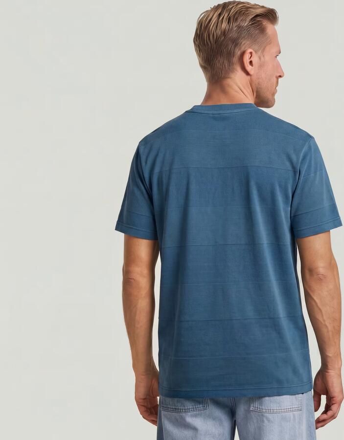 G-Star RAW Washed Jacquard T-Shirt Midden blauw Heren - Foto 3