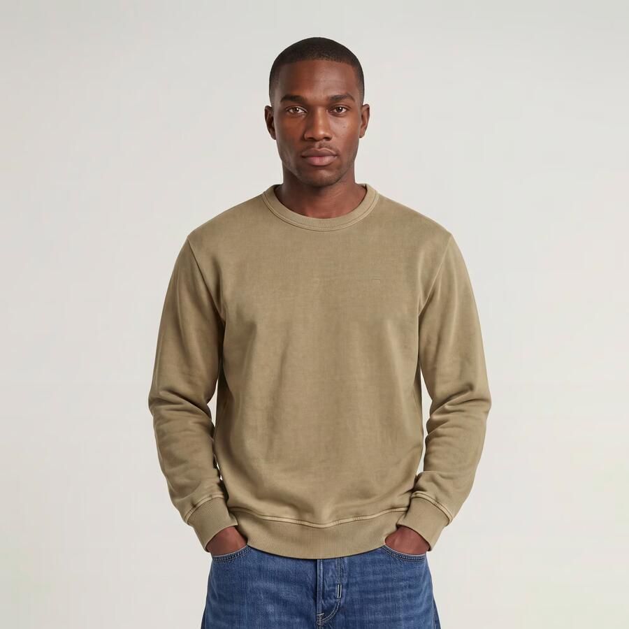 G-Star RAW Washed Longsleeve Sweater Beige Heren - Foto 2