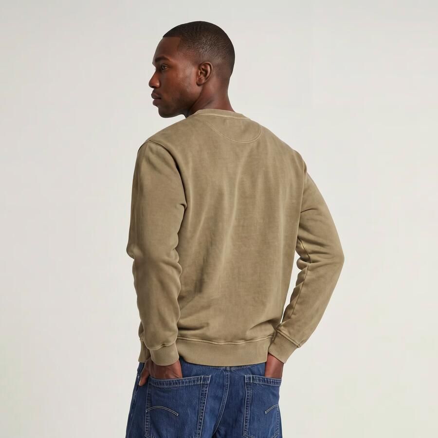 G-Star RAW Washed Longsleeve Sweater Beige Heren - Foto 3