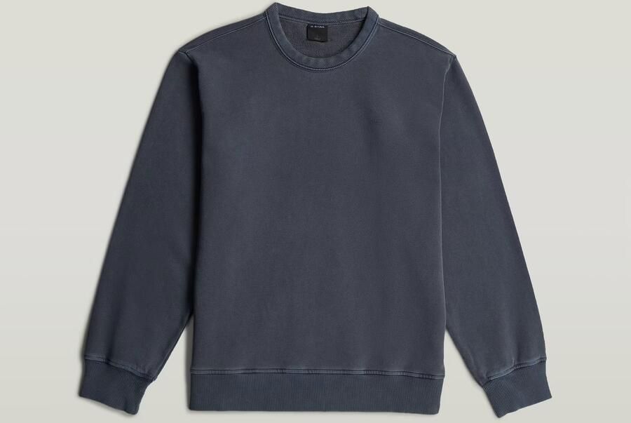 G-Star RAW Washed Longsleeve Sweater Donkerblauw Heren