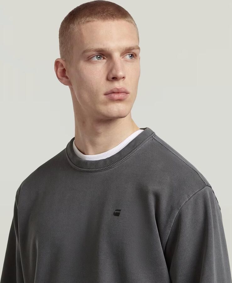 G-Star RAW Washed Longsleeve Sweater Zwart Heren - Foto 3