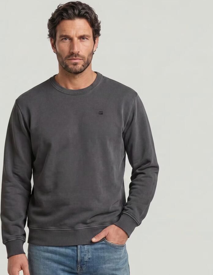 G-Star RAW Washed Longsleeve Sweater Zwart Heren - Foto 3