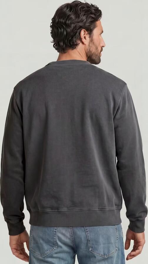 G-Star RAW Washed Longsleeve Sweater Zwart Heren - Foto 6