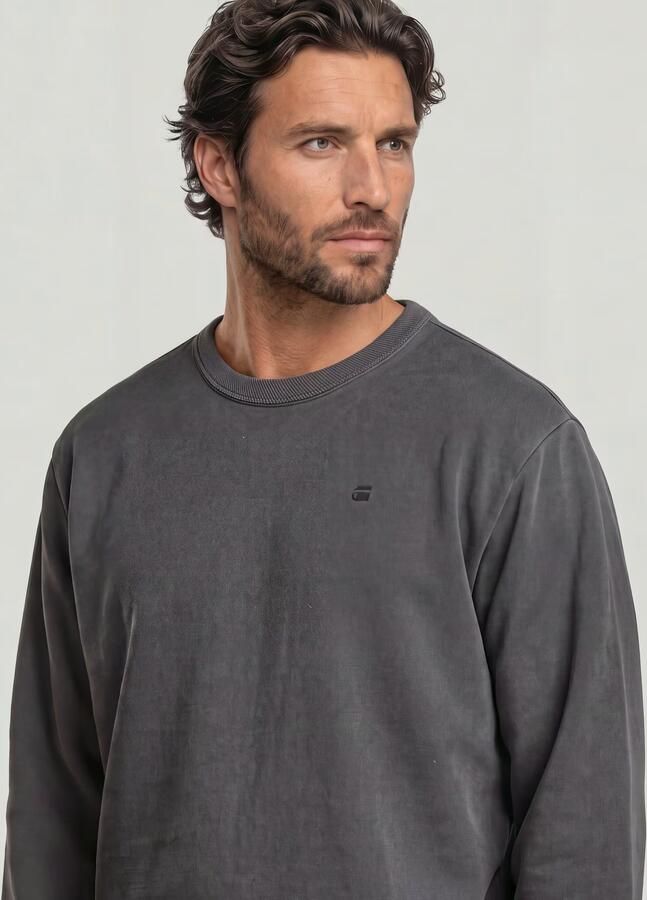 G-Star RAW Washed Longsleeve Sweater Zwart Heren - Foto 4
