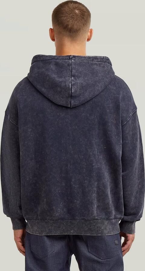G-Star RAW Washed Loose Full Zip Hoodie Donkerblauw Heren - Foto 6