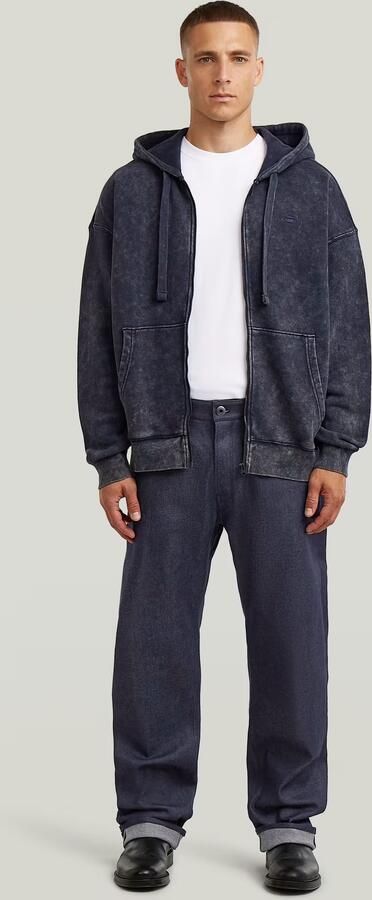 G-Star RAW Washed Loose Full Zip Hoodie Donkerblauw Heren - Foto 5